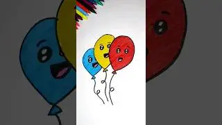 Draw a cute 🎈balloons🎈#shorts #youtubeshorts🥰 #shortvideo😉 #art #cute #balloons #softdrawing🤗