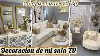 Decoracion de mi sala TV | colores neutros ✨
