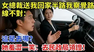 離職那天女總裁送我回家，半路上我察覺路線不對：這是去哪？她羞澀一笑：去民政局領證！#奇聞軼事 #故事分享 #職場 #女總裁