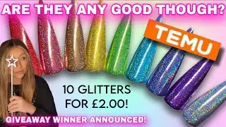 ✨️ Cheap Nail Art - Is It Any Good?! Testing 10 Temu Holographic Glitters | Rainbow Holo Nails 