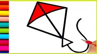 How to draw kite | Very easy drawing | cute kite drawings step by step | Patang ka drawing