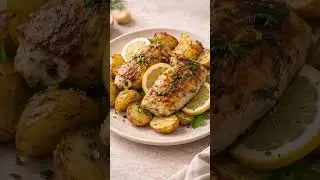 Lemon Herb Chicken With Crispy Potatoes #simplyserved #platedease #chickenrecipe #dinnerideas