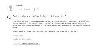 How to restore Accidentally closed all Safari tabs.