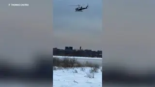 3 people rescued by NYPD helicopter after falling through ice in Queens