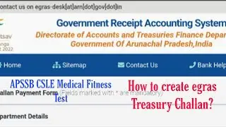 How to create egras Treasury Challan during medical fitness test for APSSB CSLE recruitment? 🔥 