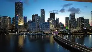 Miami Skyline Sunset in 4k  [[ 2hrs ]]