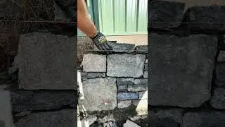 Satisfying Stone Wall Building ASMR! #stonebuilding #ASMR