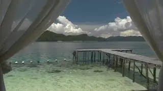 4K HDR Ocean Window   Tropical Sea View   Relaxing Lapping Wave Sounds   Ultra HD Nature Video