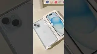 iPhone 15 unboxing 🫧🩵 #unboxing #iphone #iphone15 #blue #aesthetic #shorts #taylorswift