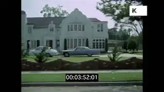 1970s Sunset Blvd Driving, Beverly Hills Mansions, Old Los Angeles in HD from 35mm
