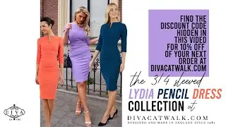 Our LYDIA 3/4 Sleeved Dresses Collection: Colourful Pencil Dresses for Weddings, Smart Dresses Work.