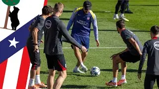 CHAMPIONS: La viral imagen de SIMEONE, inclemente en el rondo del Atlético en el entrenamiento