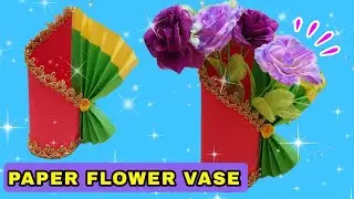 How To Make A Origami Paper Flower Vase | Membuat Origami Vas bunga