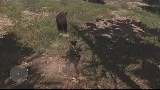 Red Dead Redemption_John Marston chases a grizzly bear.