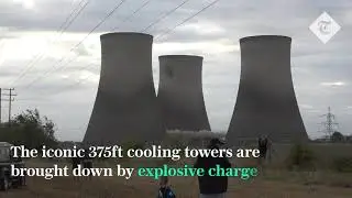 Didcot Power Station Cooling Towers demolition on Sunday 18th August 2019.