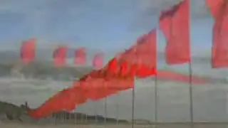 Land Art Installation: Line of Red Flags