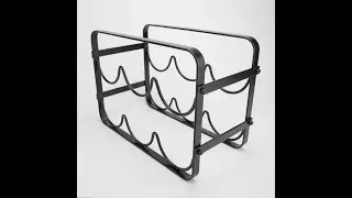 Flat Metal Brook Designed 6 Bottle Wine Holder in Black HM4681MBK