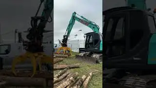Log Master: J Moss Excavator in Action! 🪵#shorts #foryou #satisfying #automobile #viral #viralvideo