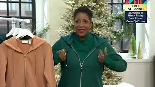 Denim & Co. Active Lush Lined Hooded Zip Front Jacket on QVC