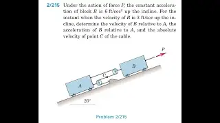 Under the action of force , the constant acceleration of block is up the incline. For the insta