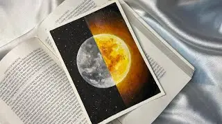 Sun and moon aesthetic painting/acrylic painting for beginners/#Youtubeshorts #shorts