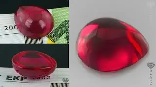 Ruby Cabochon Pear Loose Gemstone Authentic Raspberry Red Corundum Polished Crystal Lab-Grown Stone