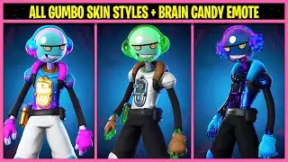 All GUMBO Skin Styles(Bitter, Sour) & Brain Candy Emote in Fortnite Chapter 3 Season 1