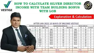 HOW TO CALCULATE SILVER DIRECTOR INCOME WITH TEAM BUILDING BONUS WITH LOB  [ In Telugu ]