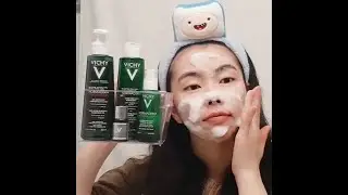 Vichy Normaderm Cleansing Gel, Purifying Toner, Double Action Anti-Acne Lotion & LiftActiv Vitamin C