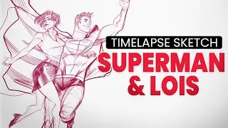 ✨Superman & Lois Timelapse Sketch | Samsung Tab S9 Plus | Clip Studio Paint 🎨