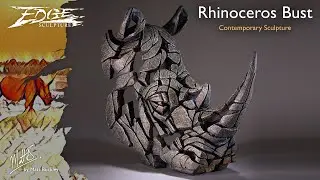 Rhinoceros Sculpture - Edge Sculpture Bust - By Matt Buckley - African Wildlife - White Rhino