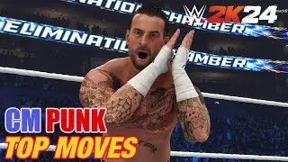CM PUNK TOP MOVES, SIGNATURES, FINISHER | WWE 2K24
