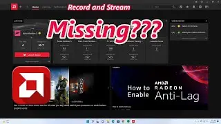 Отсутствуют параметры AMD Radeon Record и Stream.