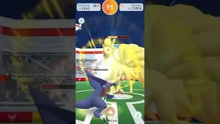 ninetales vs garchomp solo raid bettle 😌in Pokemon go #viral #pokemon