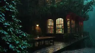 𝗠𝗼𝗼𝗱𝘆 𝗚𝗼𝘁𝗵𝗶𝗰 𝗡𝗶𝗴𝗵𝘁 𝘄𝗶𝘁𝗵 𝗦𝗼𝗺𝗲 𝗗𝗮𝗿𝗸 𝗔𝗰𝗮𝗱𝗲𝗺𝗶𝗮 | Quiet Coffee Shop Porch Ambience | Studying & Reading