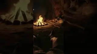 Stone Cave Fire 2 HOURS Peaceful Campfire Crackling for Deep Work & Focus