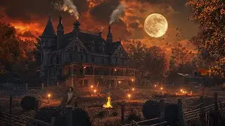 Haunted Pumpkin Farm Autumn Ambience 🎃🍂 | Relaxing Fire Crackle, Nature Sounds & White Noise