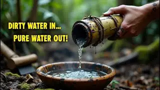 Bamboo & Stones Turned Into a Jungle Water Filter!_