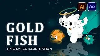 Gold Fish - Timelapse Vector Illustration