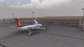 MSFS2024 PMDG 737 turkish go-around at ORMM(Basrah) in Iraq d/t low visibility