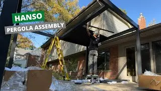 Building The Hanso Pergola Time-Lapse! Aluminum Pergola with a Privacy Wall & 2 Outdoor Heaters