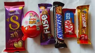 Satisfying Video Asmr Unboxing Dairy milk chocolate Kinder joy Fuse Snickers fiveStar Kitkat ..