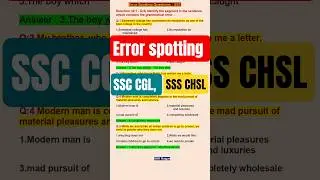 Error Spotting for SSC CGL, SSC CHSL. subscribe RRR Rojgar.#ssc ,#englishgrammar ,#ssccgl2025 .