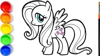 How to draw and color Fluttershy, My Little Pony Drawing and Coloring, Fluttershy