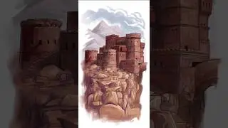 creating realistic digital art of castle/nature artwork #shortsfeed #shorts #youtubeshorts #art