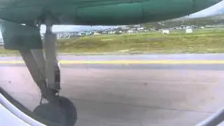 Wideroe Dash 8-200 LN-WSA departing Mehamn bound for Honningsvag