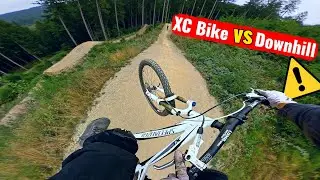 XC Bike vs Downhill Bikepark - 10ft Drops and Massive Features!