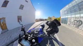 U Valpovo na kavu,skoro mi pao motor,imao sam više sreće nego pameti,Yamaha MT09 YAMT, Insta360 X4.