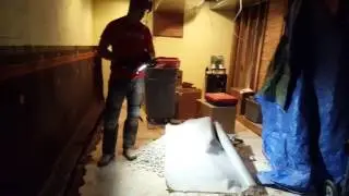 Basement interior French Drain installation