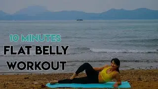 Flat Belly Exercise❤10 Minutes Beach Workout